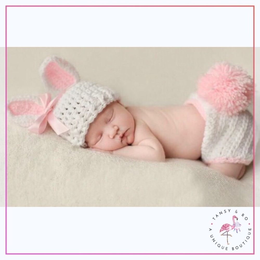 Crochet Bunny Rabbit Easter Infant Girl Photo Prop